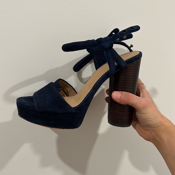 JOES Navy Blue Suede Platform Strappy Heel - Picture 3 of 4
